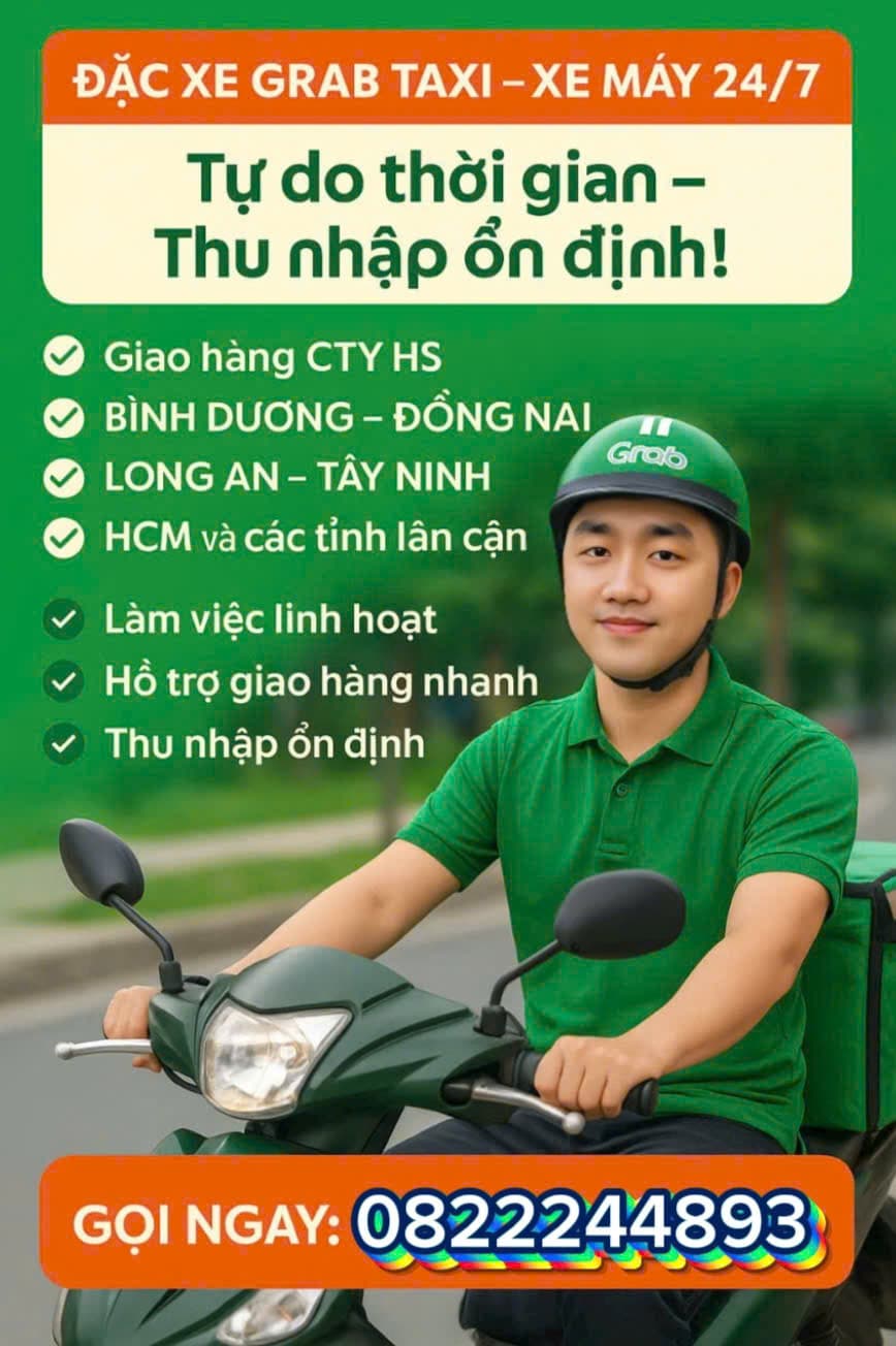 Dịch Vụ XE ÔM GRAB AN TÂY BẾN CÁT ☎️☎️0559023567